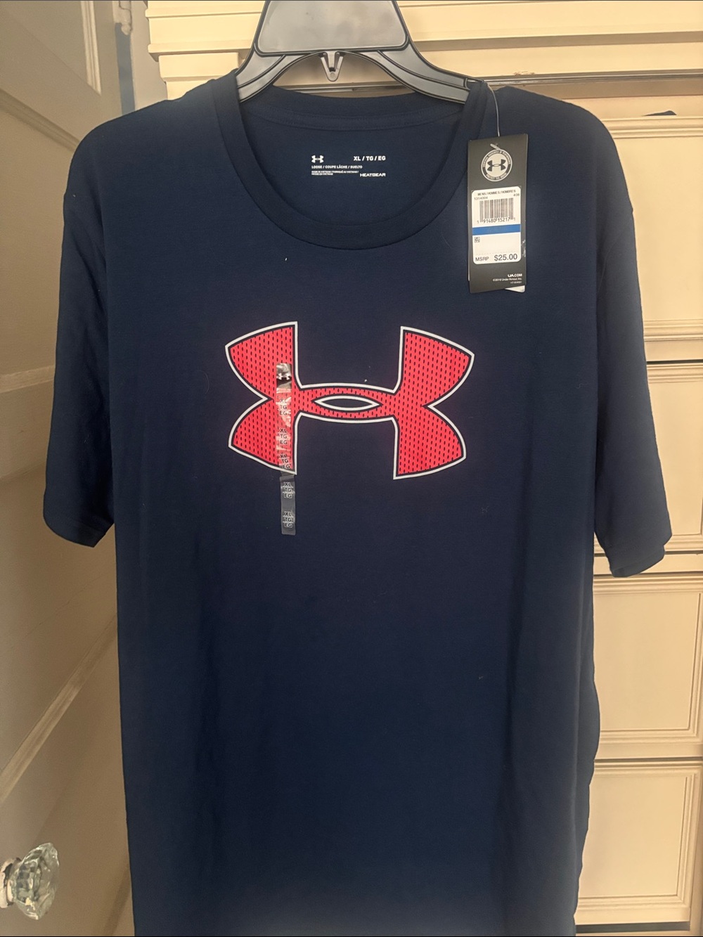 Under Armour Navy Short-Sleeve Tee with Red Logo